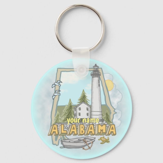 Chaveiro Pulseira de chave do Farol do Alabama (Frente)