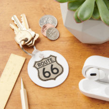 Pulseira de chave em forma de escudo da Route 66 v