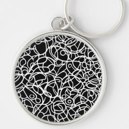 Chaveiro pulseira de chave infinita preta e branca