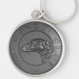 Chaveiro Pulseira de chave medalhão Borzoi vintage