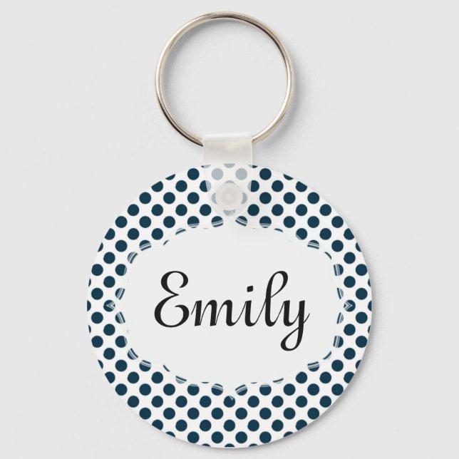 Chaveiro Pulseira de chave personalizada azul e branca com  (Frente)