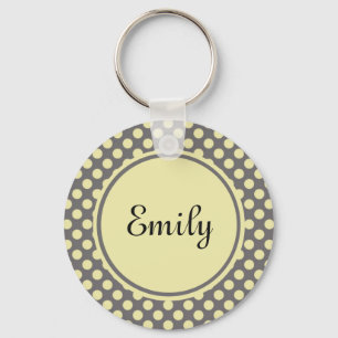 Chaveiro Pulseira de Chave Personalizada Cinza e Creme com