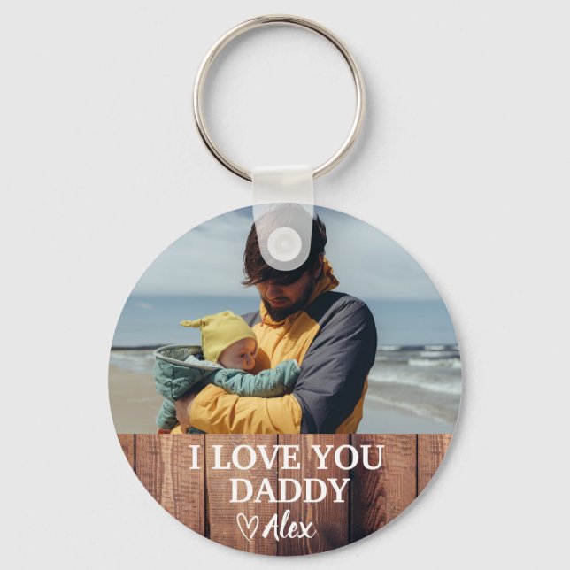 Chaveiro Pulseira de Chave Personalizada Papai, Eu Te Amo P (Frente)