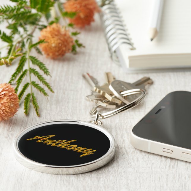 Chaveiro Pulseira de chave Premium Anthony em estilo preto (Lateral)