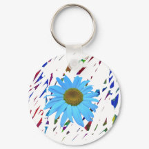 Pulseira de chave redonda gráfica abstrata Blue Da