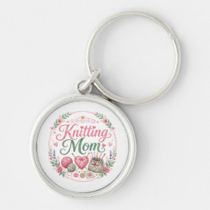 Chaveiro Pulseira de Chave Redonda Knitting Mom