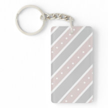 Pulseira de Chaves Cinza Claro e Rosa