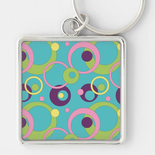 Chaveiro Pulseira de Círculos Azuis Funky (Frente)