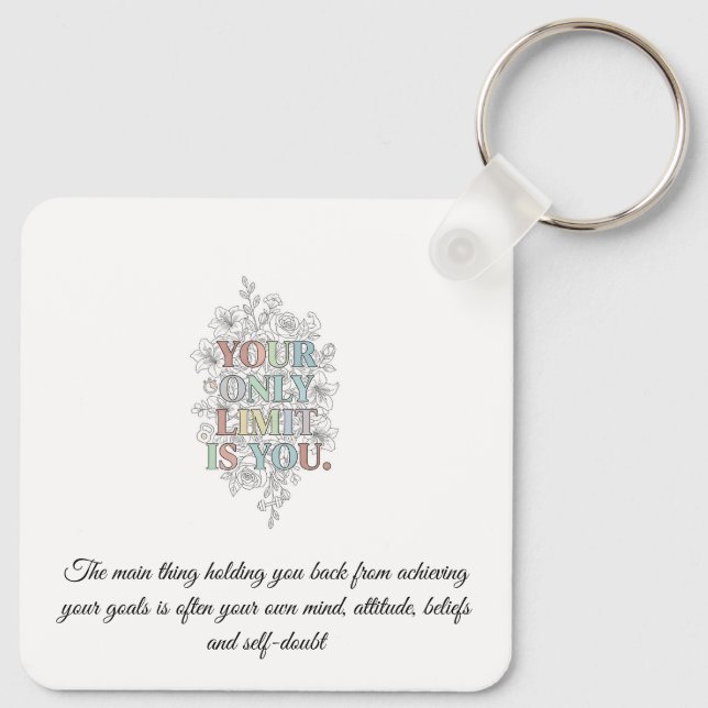 Chaveiro Pulseira de Citação Motivacional Personalizada (Verso)