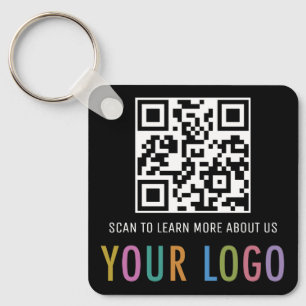 Chaveiro Pulseira de Código QR Preto com Logo Personalizado