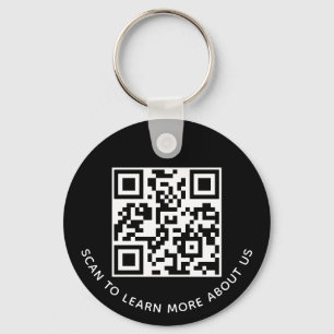 Chaveiro Pulseira de Código QR Preto Personalizada com Logo