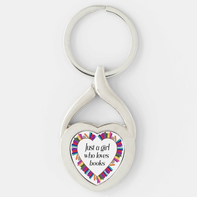 Chaveiro Pulseira de Coração com a Menina do Livro (Frente)