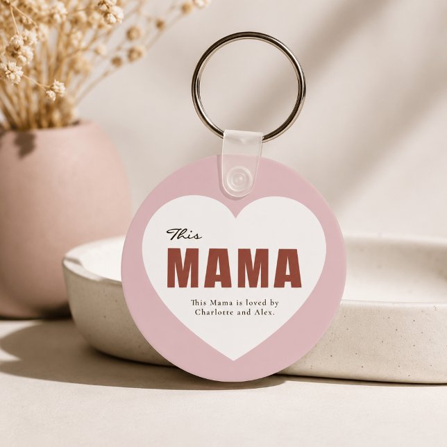 Chaveiro Pulseira de Coração de Mama Personalizada Moderna (Criador carregado)