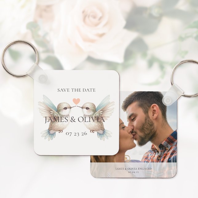Chaveiro Pulseira de Corda com Data de Salvamento de Casame (Photo Save the Date Wedding Themed Keychain)