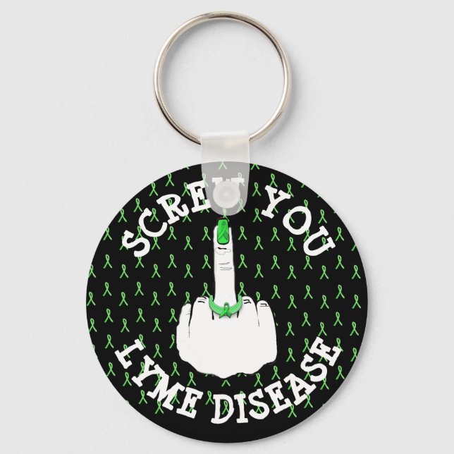 Chaveiro Pulseira de dedo do meio para doença de Lyme (Frente)