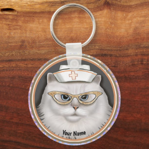 Chaveiro Pulseira de enfermeira de gato persa