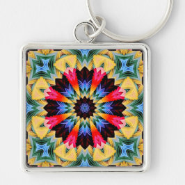 Chaveiro Pulseira de Flor Amarela Abstrata