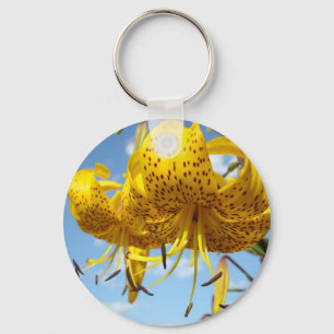 Chaveiro Pulseira de flor de lírio amarelo personalizada pa