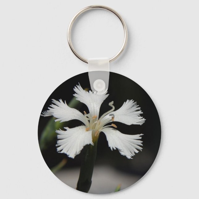 Chaveiro pulseira de flores brancas (Frente)