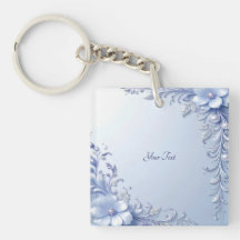 Pulseira de Flores Ornamentadas Azuis com Pérolas