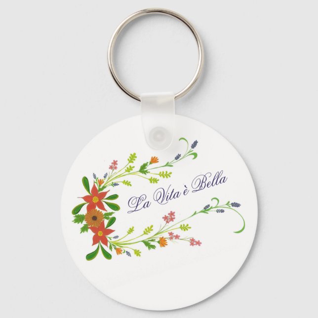 Chaveiro Pulseira de flores silvestres La Vita è Bella (Frente)
