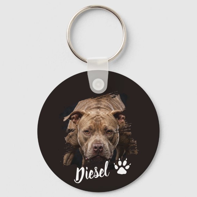 Chaveiro Pulseira de Foto de Cachorro Personalizada com Nom (Frente)