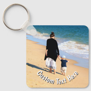 Chaveiro Pulseira de Foto Personalizada com Texto
