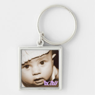 Chaveiro Pulseira de Fotos Personalizada "Baby" em Roxo