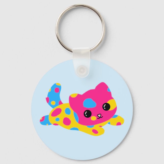Chaveiro Pulseira de Gato Orgulho Pansexual (Frente)