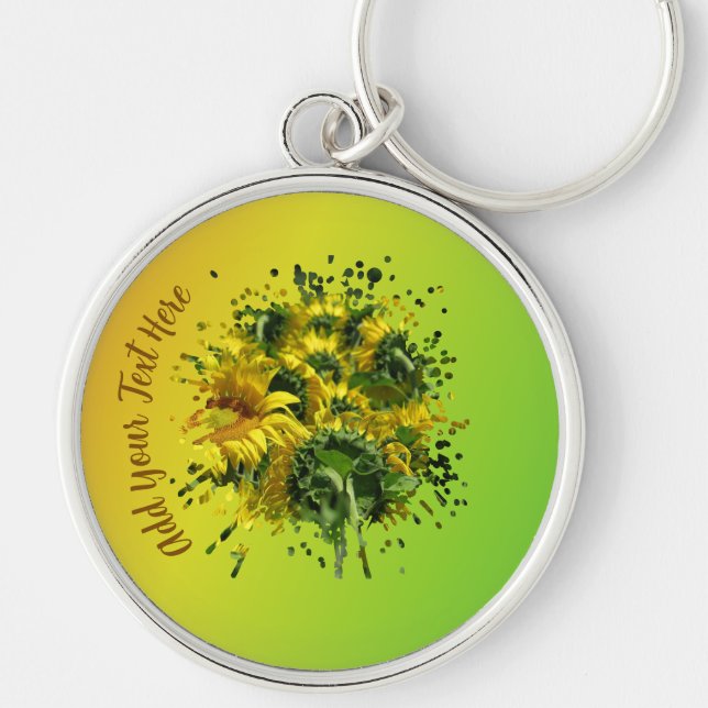 Chaveiro Pulseira de Girassol Personalizada com Gradiente A (Frente)