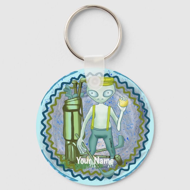 Chaveiro pulseira de golfe Alien de ficção científica (Frente)