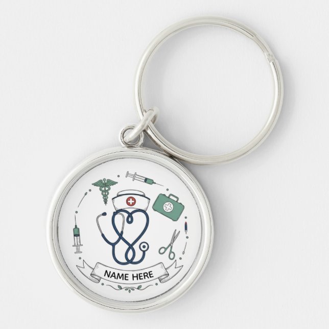 Chaveiro Pulseira de identificação personalizada para enfer (Frente)