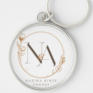 Chaveiro Pulseira de Inicial Floral NA
