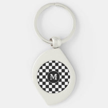 Pulseira de inicial personalizada, xadrez preto e