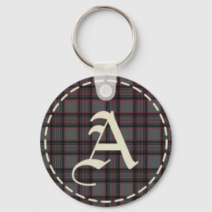 Chaveiro Pulseira de letra inicial A monogramada