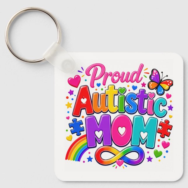 Chaveiro Pulseira de Mãe Autista Orgulhosa (Frente)