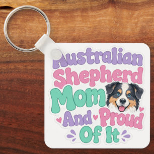 Chaveiro Pulseira de Mãe Orgulhosa de Australian Shepherd