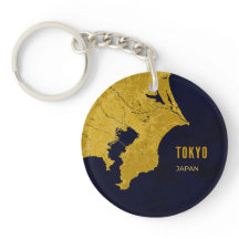 Pulseira de Mapa Dourado de Tóquio em Acrílico
