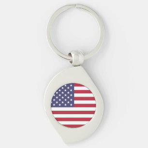 Chaveiro Pulseira de metal com a bandeira dos Estados Unido