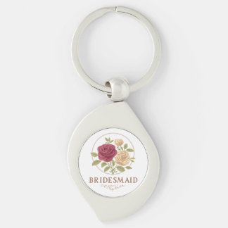 Chaveiro Pulseira de Metal com Floral Branco - Dama de Honr