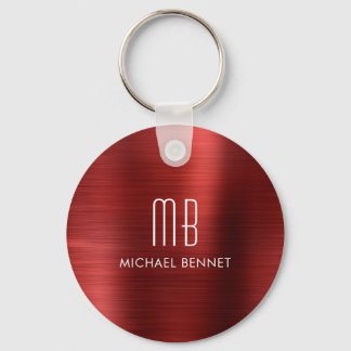 Chaveiro Pulseira de Metal Elegante Monograma Vermelho Fals