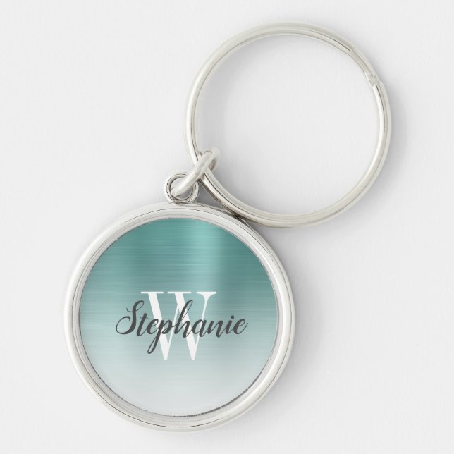 Chaveiro Pulseira de Metal Personalizada com Monograma Verd (Frente)