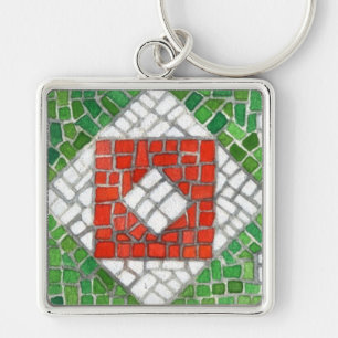 Chaveiro Pulseira de Metal Quadrada HOLIDAY MOSAIC