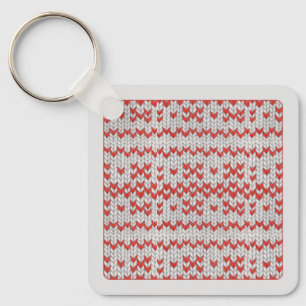 Chaveiro Pulseira de Metal Quadrada RED NORDIC KNIT / Cinza