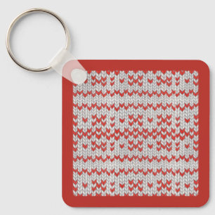 Chaveiro Pulseira de Metal Quadrada RED NORDIC KNIT / Verme