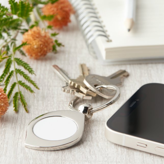 Chaveiro Pulseira de Metal Redemoinho Branco (Lateral)