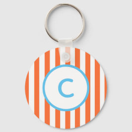 Chaveiro Pulseira de Monograma com Listra Laranja