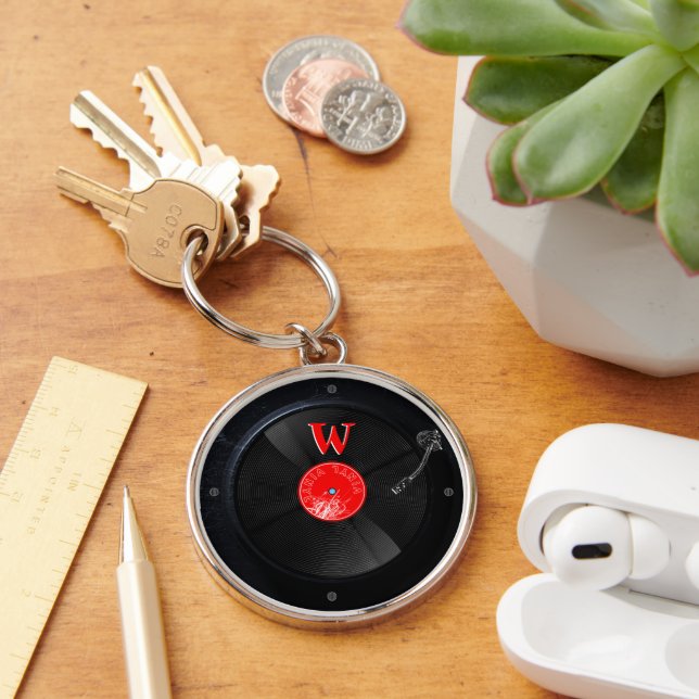 Chaveiro Pulseira de Monograma Personalizado com Disco de V (Mesa)