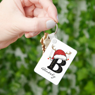 Chaveiro Pulseira de Natal Personalizada com Monograma para