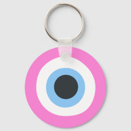 Chaveiro pulseira de olho mau rosa dourada